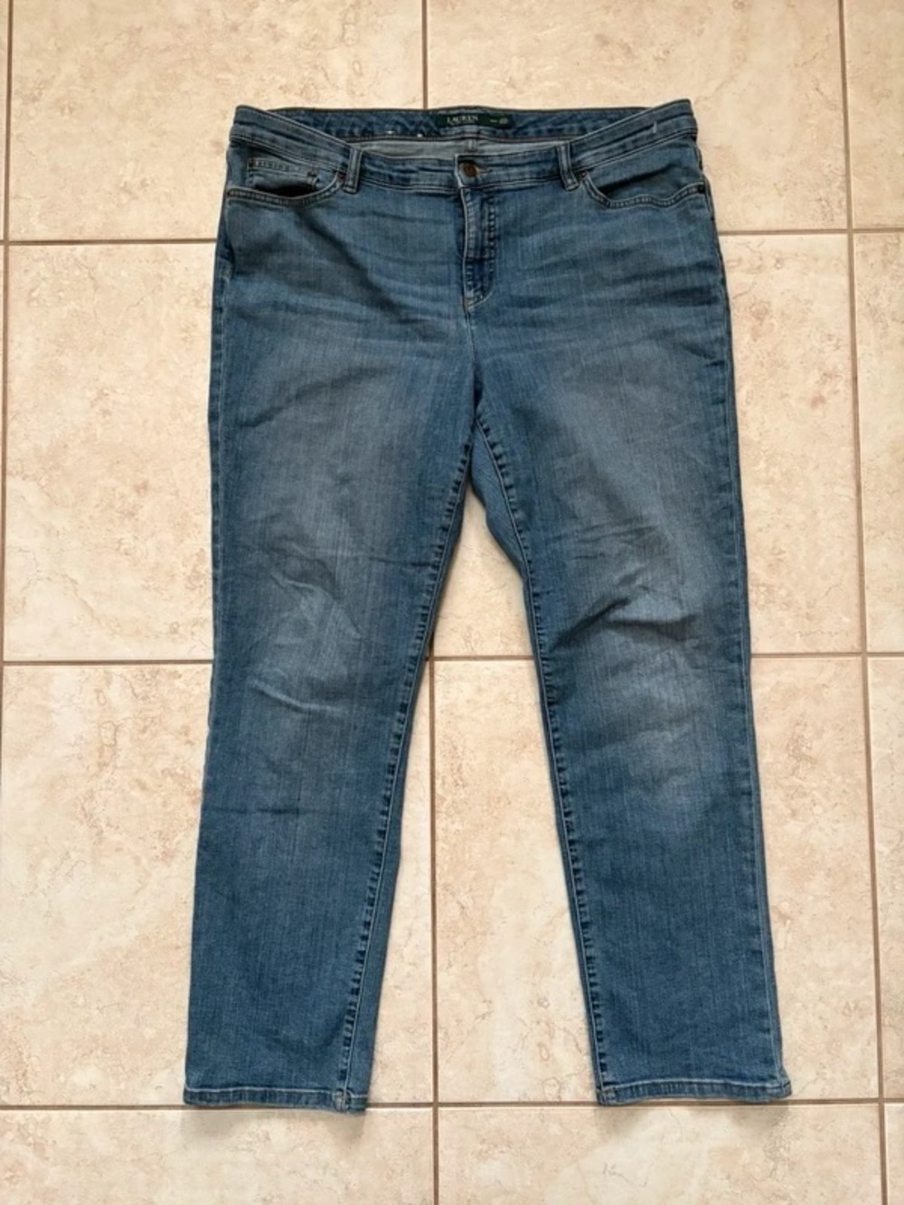 Lauren Ralph Lauren Straight Leg Jeans Women's 16W Blue Denim
